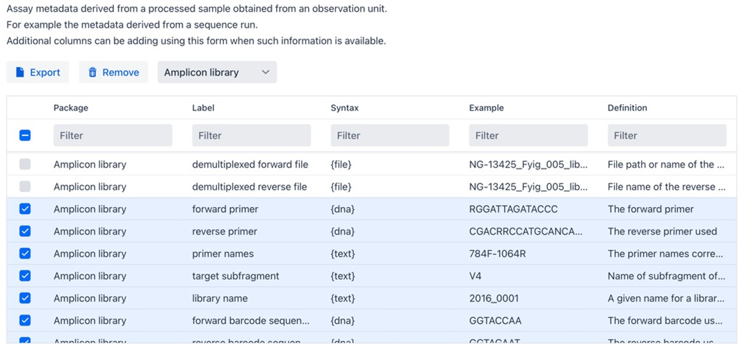 Assay metadata field